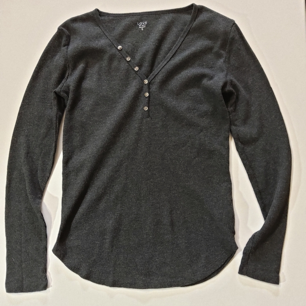 GAP Love‎ Womens Pajama Shirt Small Black Comfort Loungewear Sleepwear Top